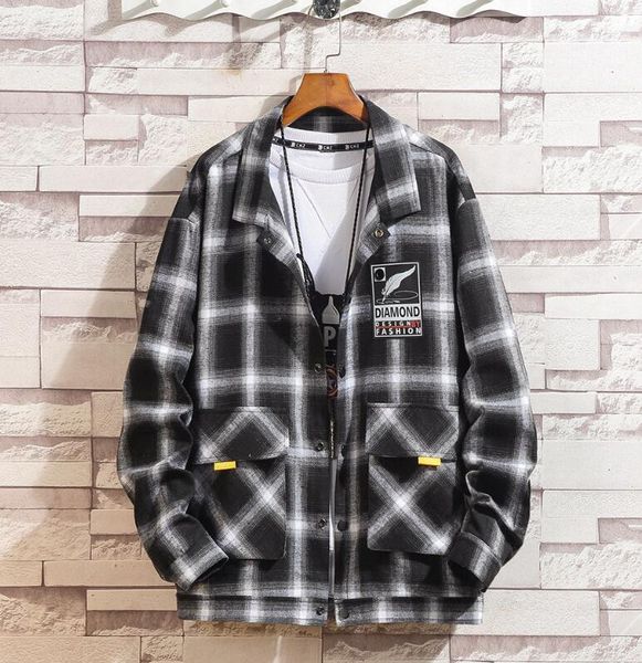 spring new men's shirt fashion retro plaid long sleeve shirt designer large size casual men's shirt, White;black
spring new men's shirt fashion retro plaid long sleeve shirt designer large size casual men's shirt, White;black