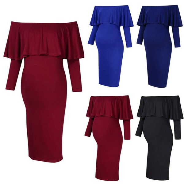 women off shoulder pregnanacy clothes maternity dress solid pgraphy ruffles, Black;gray
women off shoulder pregnanacy clothes maternity dress solid pgraphy ruffles, Black;gray