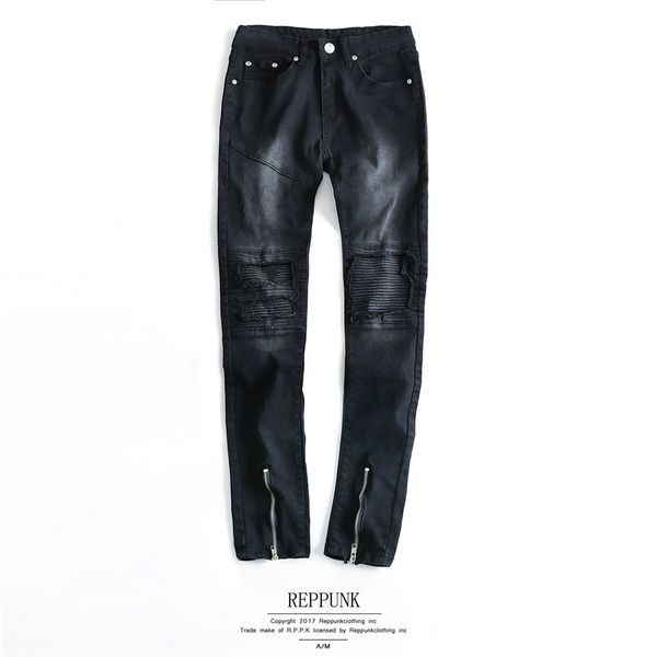 europe and america high street fashion-men casual jeans cool knee pleated frayed trousers zipper fashion trousers, Blue
europe and america high street fashion-men casual jeans cool knee pleated frayed trousers zipper fashion trousers, Blue