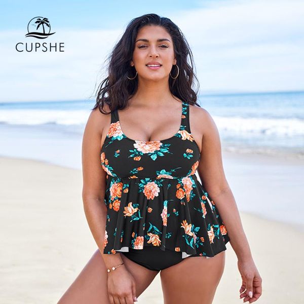 cupshe plus size black floral peplum tankini bikini sets woman large two pieces swimsuits 2020 girl beach bathing suit swimwear
cupshe plus size black floral peplum tankini bikini sets woman large two pieces swimsuits 2020 girl beach bathing suit swimwear