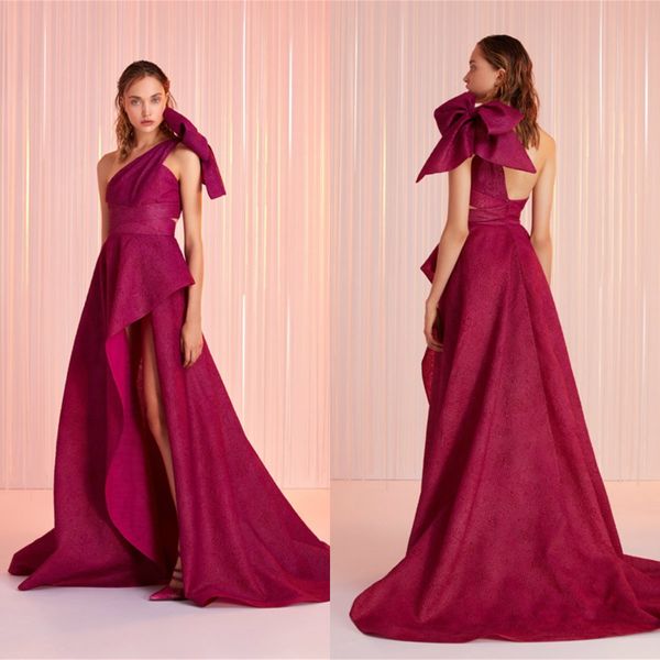 2021 tony ward evening dresses one shoulder a line split applique court train prom dress party wear custom made red carpet gowns, Black
2021 tony ward evening dresses one shoulder a line split applique court train prom dress party wear custom made red carpet gowns, Black