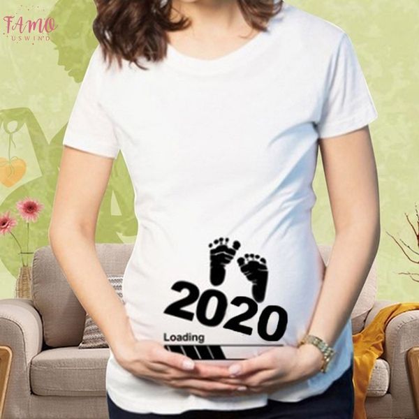 women fashion maternity foot print 2020 printed pregnancy long t shirt t shirt tshirt, White
women fashion maternity foot print 2020 printed pregnancy long t shirt t shirt tshirt, White