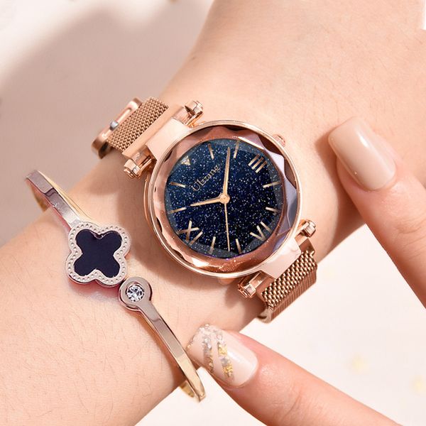 stylish starry sky lady watches roman numeral easy magnet buckle female quartz clock lover's gift ulzzang brand casual watch, Slivery;brown
stylish starry sky lady watches roman numeral easy magnet buckle female quartz clock lover's gift ulzzang brand casual watch, Slivery;brown