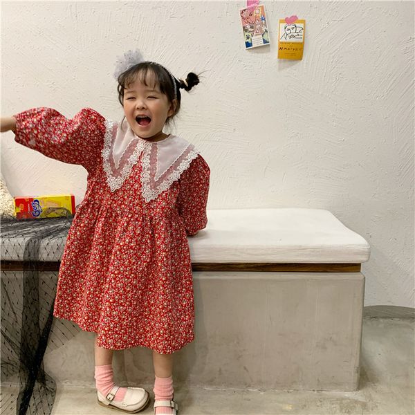 2020 spring lace collar girls' floral dress long sleeve cotton princess dresses for sweet baby girl forest kids pleated dress, Red;yellow
2020 spring lace collar girls' floral dress long sleeve cotton princess dresses for sweet baby girl forest kids pleated dress, Red;yellow