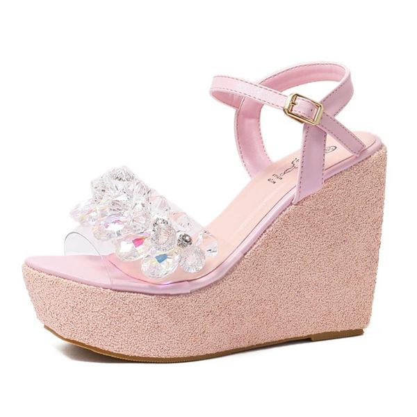 2020 new fashion women spring summer 12cm high heels crystal wedges white sandals 4cm platform fetish luxury design dress shoes, Black
2020 new fashion women spring summer 12cm high heels crystal wedges white sandals 4cm platform fetish luxury design dress shoes, Black