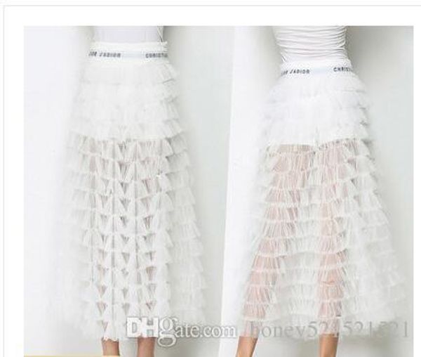 2019 new design fashion women's elastic waist logo letter print patched gauze mesh perspective cake layered ball gown long skirt s m l
2019 new design fashion women's elastic waist logo letter print patched gauze mesh perspective cake layered ball gown long skirt s m l