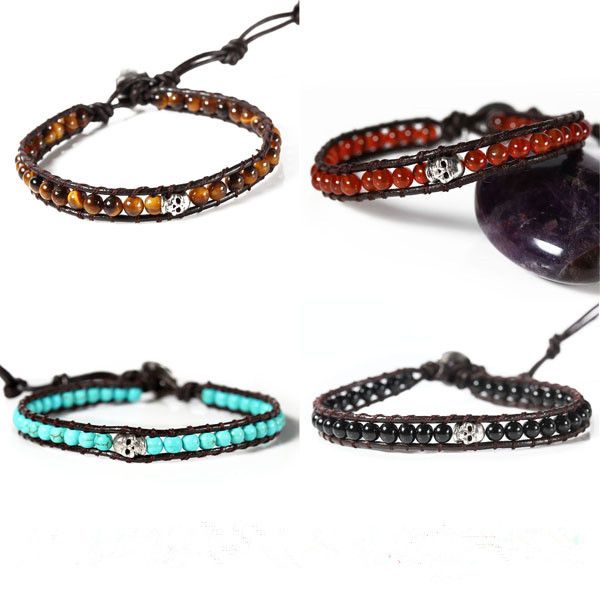 new natural tiger eye stone bead bracelet for women men 1 round handmade leather wraped bracelets with skull black onyx jewelry, Golden;silver
new natural tiger eye stone bead bracelet for women men 1 round handmade leather wraped bracelets with skull black onyx jewelry, Golden;silver
