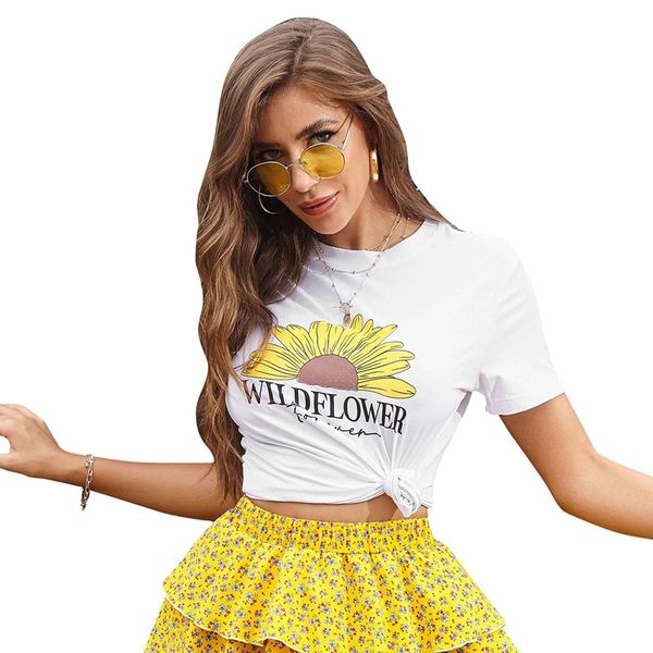 women's t-shirt women summer flowers tee fashion short sleeve casual female o-neck shirts, White
women's t-shirt women summer flowers tee fashion short sleeve casual female o-neck shirts, White