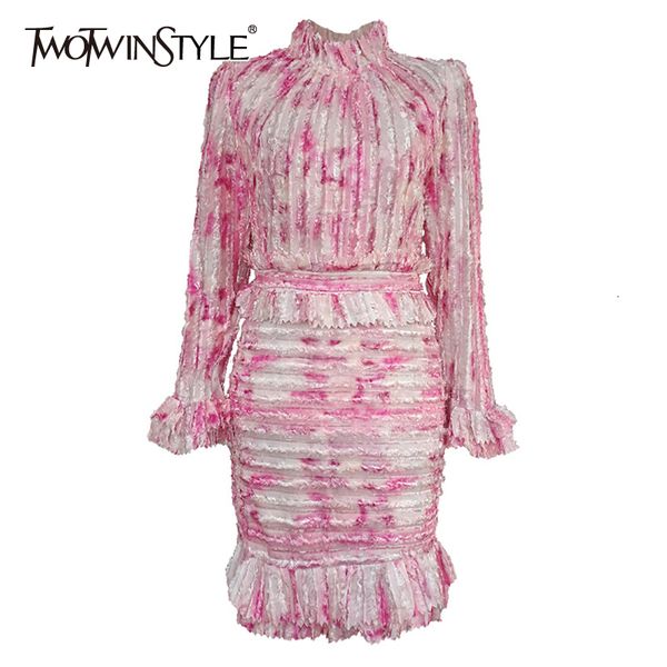 twotwinstyle print patchwork ruffle women's dress stand collar puff sleeve high waist pencil mini dress autumn fashion new 2019, Black;gray
twotwinstyle print patchwork ruffle women's dress stand collar puff sleeve high waist pencil mini dress autumn fashion new 2019, Black;gray