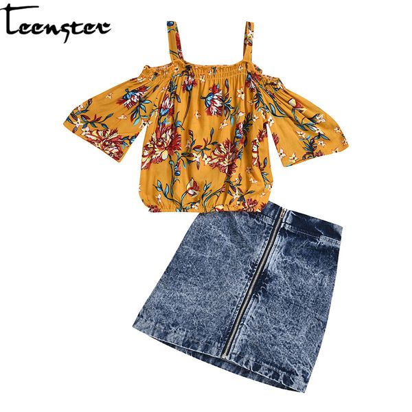 teenster fashion kids clothes flower off the shoulder denim skirt little girls clothing set summer outfits girl costume, White
teenster fashion kids clothes flower off the shoulder denim skirt little girls clothing set summer outfits girl costume, White