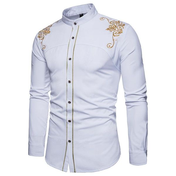 men's slim court embroidery shirt cotton shirt casual business men banquet dress shirts 4 color size - s-xx
men's slim court embroidery shirt cotton shirt casual business men banquet dress shirts 4 color size - s-xx