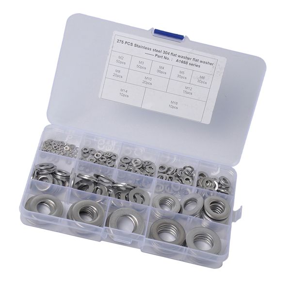 275x stainless steel washers engine seal flat ring gasket fastener metric sealing spacer grommets assortment set - 10 sizes
275x stainless steel washers engine seal flat ring gasket fastener metric sealing spacer grommets assortment set - 10 sizes