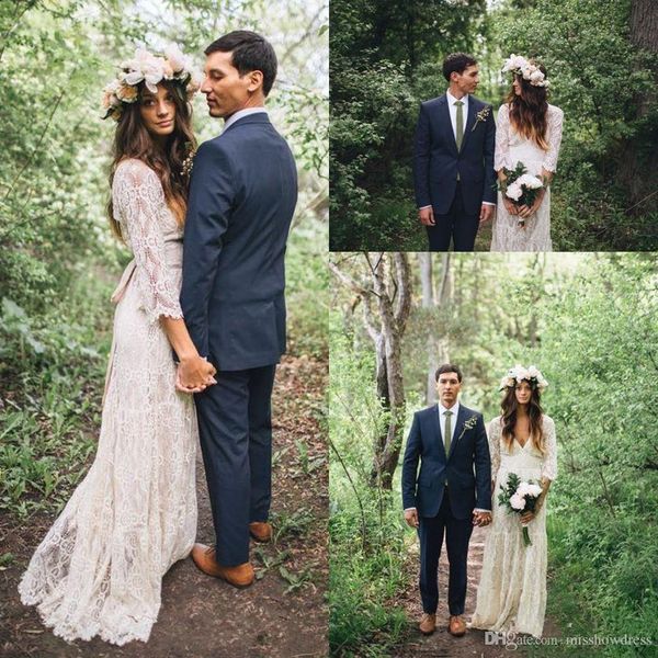 элегантное белое кружево a line bohoemia свадебные платья v-образным вырезом с длинными рукавами ruched sweep поезд свадебные платья robe de, White
элегантное белое кружево a line bohoemia свадебные платья v-образным вырезом с длинными рукавами ruched sweep поезд свадебные платья robe de, White