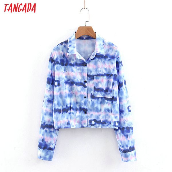 tangada women tie dyed print crop shirt blouse short style long sleeve turn down collar shirt vintage brand sl100, White
tangada women tie dyed print crop shirt blouse short style long sleeve turn down collar shirt vintage brand sl100, White