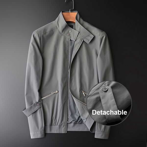 men polyester fabric fashion double buckle grey stand collar male jacket autumn slim fit mens jackets and coats, Black;brown
men polyester fabric fashion double buckle grey stand collar male jacket autumn slim fit mens jackets and coats, Black;brown
