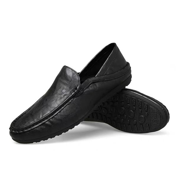 men leather loafers footwear slip on casual shoes male flats driving shoes trainers zapatos hombre, Black
men leather loafers footwear slip on casual shoes male flats driving shoes trainers zapatos hombre, Black