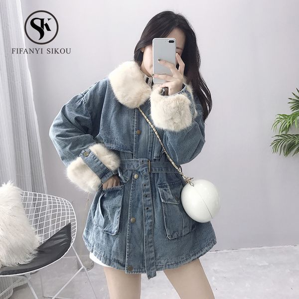 winter warm lambswool denim jacket women long coat fashion fur collar single breasted belt lamb wool coats woman thick outerwear, Black;brown
winter warm lambswool denim jacket women long coat fashion fur collar single breasted belt lamb wool coats woman thick outerwear, Black;brown