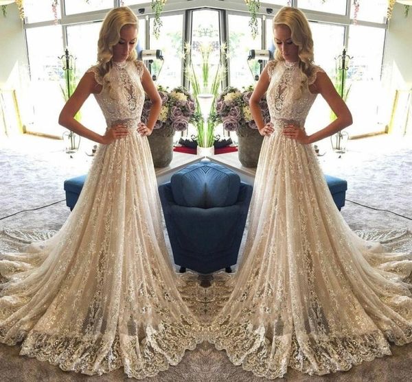 romantic full lace a line wedding dresses country summer bohemian cap sleeve bridal gowns appliqued floor length bc1062, White
romantic full lace a line wedding dresses country summer bohemian cap sleeve bridal gowns appliqued floor length bc1062, White