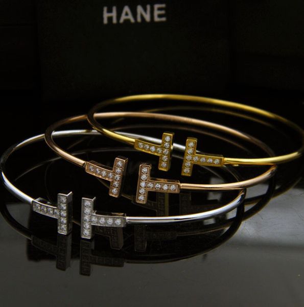 2019 classic fashion jewelry womens men double T simple work-shaped diamond silver rose gold love bracelet Simple fashion OL cuff bracelet
2019 classic fashion jewelry womens men double T simple work-shaped diamond silver rose gold love bracelet Simple fashion OL cuff bracelet