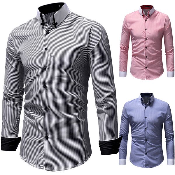 men's dress shirts mens stripe fashion long sleeve casual slim fit cotton business social shirt male clothing, White;black
men's dress shirts mens stripe fashion long sleeve casual slim fit cotton business social shirt male clothing, White;black