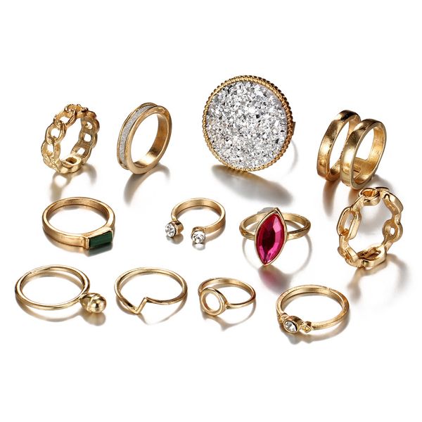 12pcs / set 2020 новые европейские и американский кластер кольцо ретро резные украшения напыщенных gem круглого бриллианта кольца женских, Golden;silver
12pcs / set 2020 новые европейские и американский кластер кольцо ретро резные украшения напыщенных gem круглого бриллианта кольца женских, Golden;silver