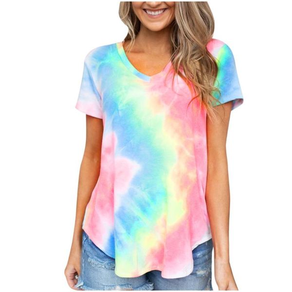 women tie dying t shirt female short sleeve colorblock tunic summer tshirt 2020 ladies v-neck colorful streetwear, White
women tie dying t shirt female short sleeve colorblock tunic summer tshirt 2020 ladies v-neck colorful streetwear, White