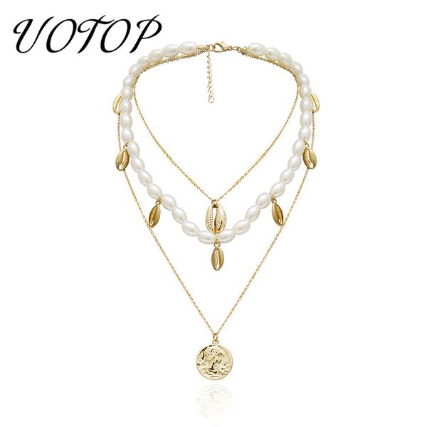2019 new gold silver color sea shells pendant necklace ketting women multilayer imitation pearl necklaces colgantes mujer moda
2019 new gold silver color sea shells pendant necklace ketting women multilayer imitation pearl necklaces colgantes mujer moda