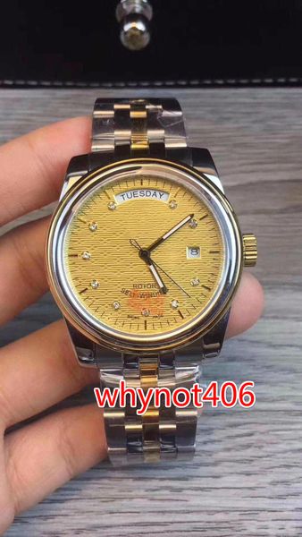 Мужчины 39 мм автоматические механические часы 56003-68063 Золотое кольцо золотой стал
Мужчины 39 мм автоматические механические часы 56003-68063 Золотое кольцо золотой стал
