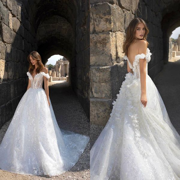 modest pnina tornai ball gown off shoulder sleeveless backless hand made flower sequins wedding dresses wedding gown sweep train bridal gown, White
modest pnina tornai ball gown off shoulder sleeveless backless hand made flower sequins wedding dresses wedding gown sweep train bridal gown, White