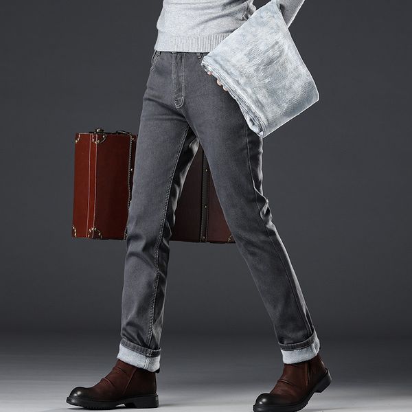 2019 winter thermal warm men fleece casual straight jeans stretch thick denim flannel soft pants trousers classic plus size 40, Blue
2019 winter thermal warm men fleece casual straight jeans stretch thick denim flannel soft pants trousers classic plus size 40, Blue