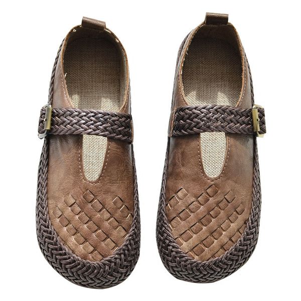 mori literary retro weaving round head flat single shoes original handmade big head shoes japanese wild casual womens shoe, Black
mori literary retro weaving round head flat single shoes original handmade big head shoes japanese wild casual womens shoe, Black