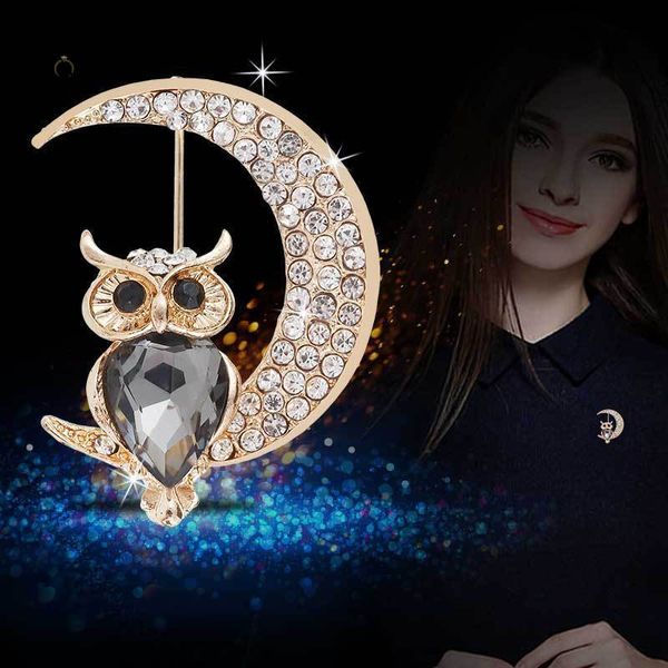 trend enamel pins rhinestone couple owl brooch animal brooches moon cartoon women's clothing accessories rhinestone brooch, Gray
trend enamel pins rhinestone couple owl brooch animal brooches moon cartoon women's clothing accessories rhinestone brooch, Gray