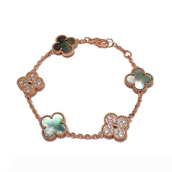 2019 brass material brand name flower with five flower nature agate pendant bracelet with rhombus clasp for women wedding gift jewelry, Black
2019 brass material brand name flower with five flower nature agate pendant bracelet with rhombus clasp for women wedding gift jewelry, Black