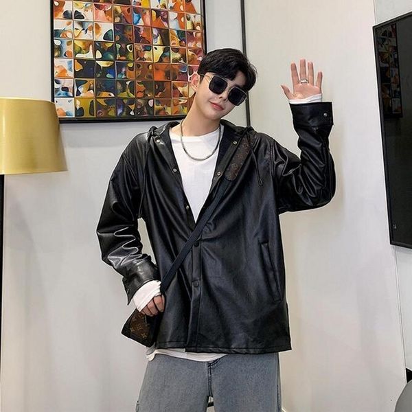 motorcycle korean mens casual pu leather jackets autumn long sleeve single breasted loose male fashion outerwear hooded coats, Black
motorcycle korean mens casual pu leather jackets autumn long sleeve single breasted loose male fashion outerwear hooded coats, Black
