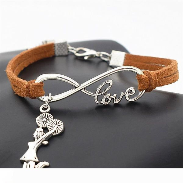 fancinating brown leather suede rope adjustable bracelets infinity love cheerleader cheer team girls pendant wristband exquisite jewelry, Golden;silver
fancinating brown leather suede rope adjustable bracelets infinity love cheerleader cheer team girls pendant wristband exquisite jewelry, Golden;silver