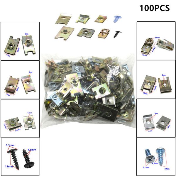 100pcs car metal u type screw base clips fender bumper guard plate clamp j98 nut mounting fastener for vw
100pcs car metal u type screw base clips fender bumper guard plate clamp j98 nut mounting fastener for vw