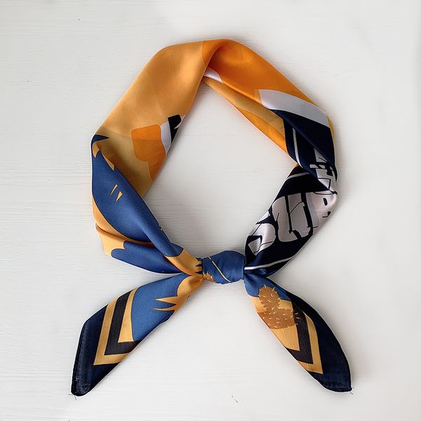 70cm silk scarf women 2020 new small square scarves fashion spring summer yellow decorative scarf, Blue;gray
70cm silk scarf women 2020 new small square scarves fashion spring summer yellow decorative scarf, Blue;gray