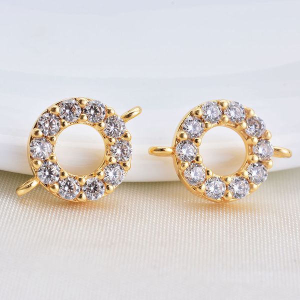 4pcs 24k gold color plated brass with zircon round circel with 2 holes connector charms pendants jewelry findings accessories, Blue;slivery
4pcs 24k gold color plated brass with zircon round circel with 2 holes connector charms pendants jewelry findings accessories, Blue;slivery