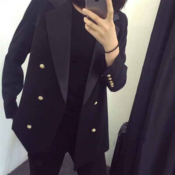 fashion women new arrival plus size loose blazer temperament simple comfortable double breasted full sleeve work style suit, White;black
fashion women new arrival plus size loose blazer temperament simple comfortable double breasted full sleeve work style suit, White;black