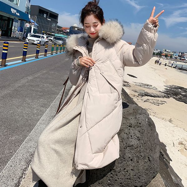 2019 winter coat woman loose cotton down parka hooded big artificial fur rice white outdoor wear warm casaco feminino cc31, Black
2019 winter coat woman loose cotton down parka hooded big artificial fur rice white outdoor wear warm casaco feminino cc31, Black