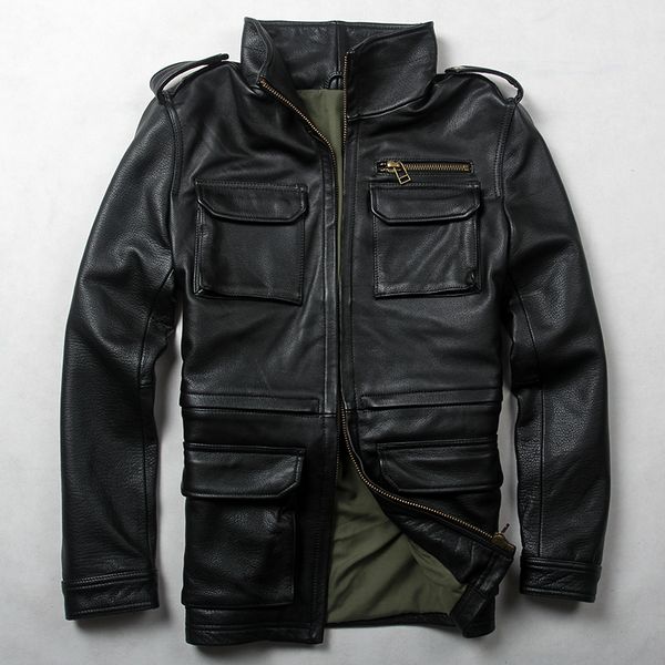 men's new arrivals m65 cow uniform style black genuine jacket men spring leather coat male
men's new arrivals m65 cow uniform style black genuine jacket men spring leather coat male