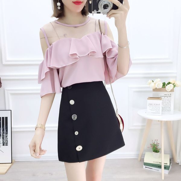 summer 2019 new short skirt korean fashion suits chiffon blouse top skirts two-piece outfit women vestidos clothes sale, White
summer 2019 new short skirt korean fashion suits chiffon blouse top skirts two-piece outfit women vestidos clothes sale, White