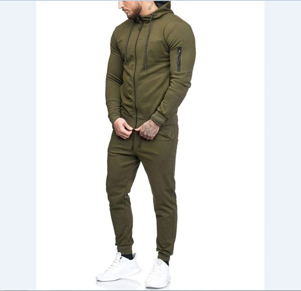 2 pieces sets tracksuit set men zipper up hooded sweatshirt +drawstring pants male solid cotton hoodie suit, Gray
2 pieces sets tracksuit set men zipper up hooded sweatshirt +drawstring pants male solid cotton hoodie suit, Gray