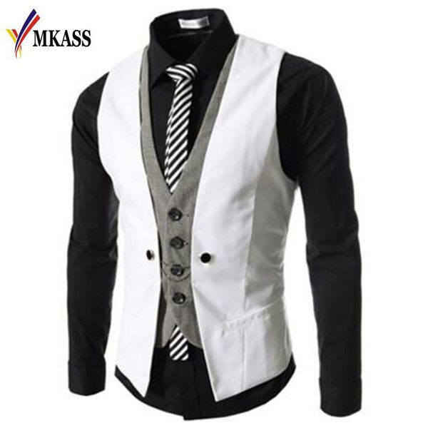 ew autumn men vest suit waistcoats british style casual blazer false two vest double breasted mens slim fit dress suit vests hot, Black;white
ew autumn men vest suit waistcoats british style casual blazer false two vest double breasted mens slim fit dress suit vests hot, Black;white