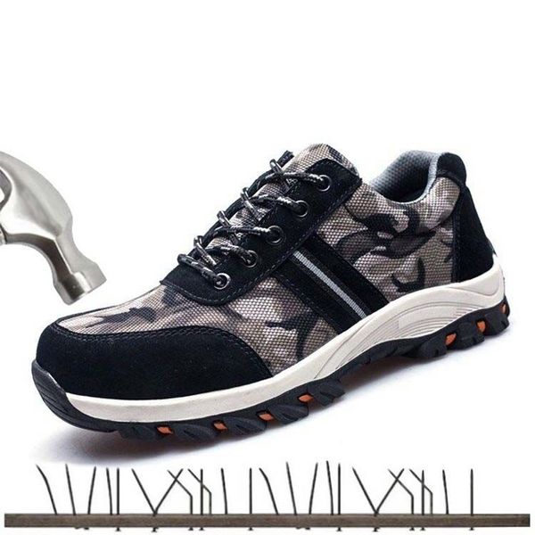 men's outdoor work safety shoes camouflage canvas breathable sneakers men anti-smashing steel toe protective work safety boots, Black
men's outdoor work safety shoes camouflage canvas breathable sneakers men anti-smashing steel toe protective work safety boots, Black