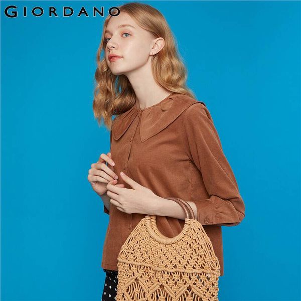 giordano women shirts corduroy doll collar long sleeve blouse women coton button durable sweet blusas mujer de moda 13349805, White
giordano women shirts corduroy doll collar long sleeve blouse women coton button durable sweet blusas mujer de moda 13349805, White
