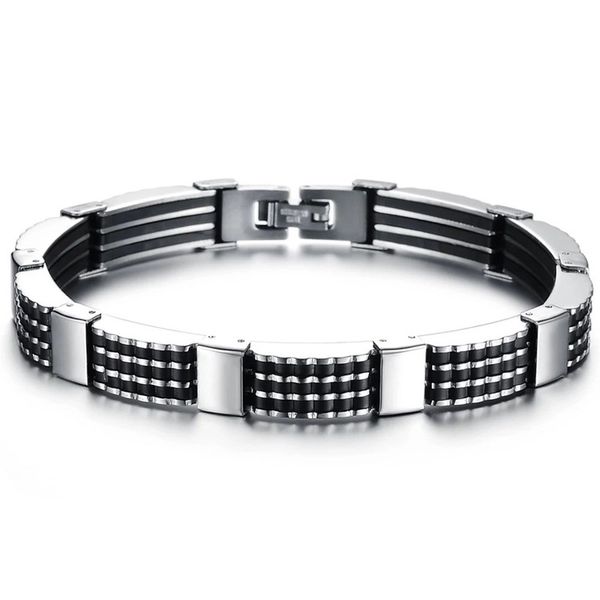 md men silver splicing design stainless steel black rubber bangle wristband punk rock male bracelet biker bicycle cuff bracelet
md men silver splicing design stainless steel black rubber bangle wristband punk rock male bracelet biker bicycle cuff bracelet