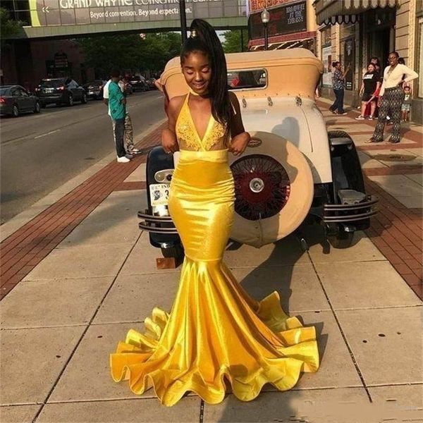 yellow long mermaid prom dresses 2020 new sleeveless lace applique floor length v neck formal evening dress party gowns robe de mariée, Black
yellow long mermaid prom dresses 2020 new sleeveless lace applique floor length v neck formal evening dress party gowns robe de mariée, Black