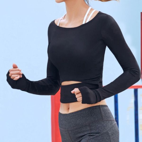 women gym yoga crop shirts long sleeve workout fitness running sport t-shirts training sportswear y51d, White;red
women gym yoga crop shirts long sleeve workout fitness running sport t-shirts training sportswear y51d, White;red