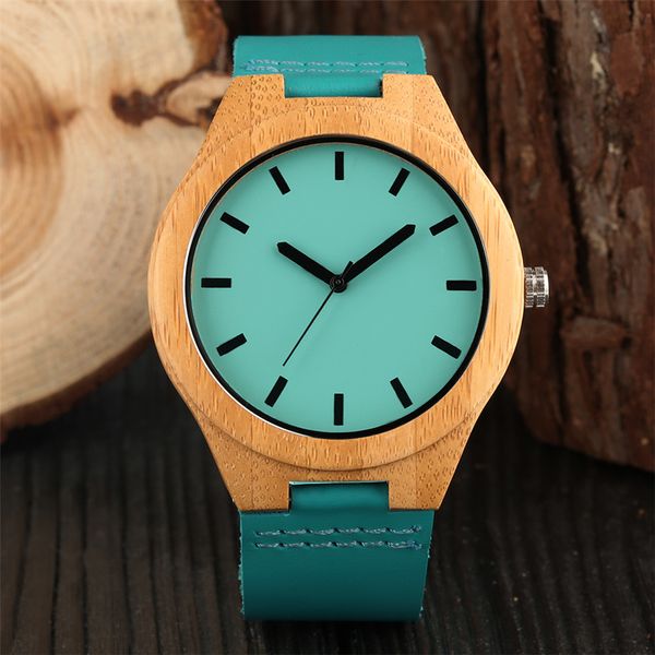 

novel blue dial wood men watch genuine leather wrist watches casual fashion new wooden timepieces male quartz movement new 2019, Slivery;brown